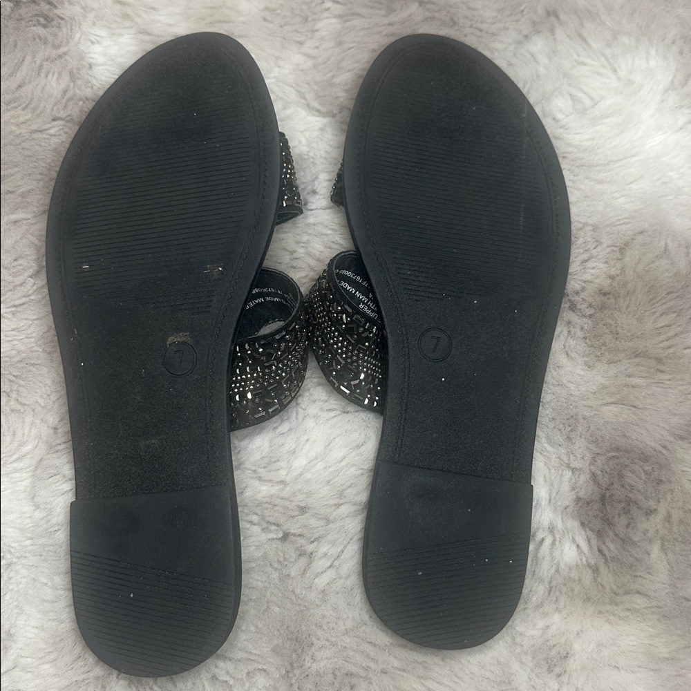 A New Day Black Rhinestone Women's Sandals - Picture 2 of 2